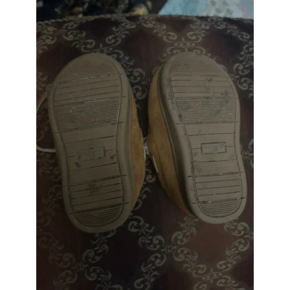 Boys Semary Moccasin Slippers Size 5 Toddler Brown